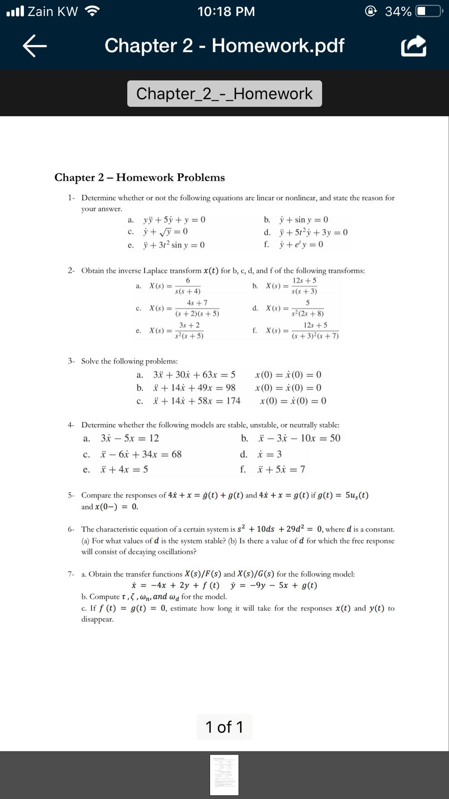 Solved Il Zain Kw 10 18 Pm 34 O Chapter 2 Homework Pd Chegg Com