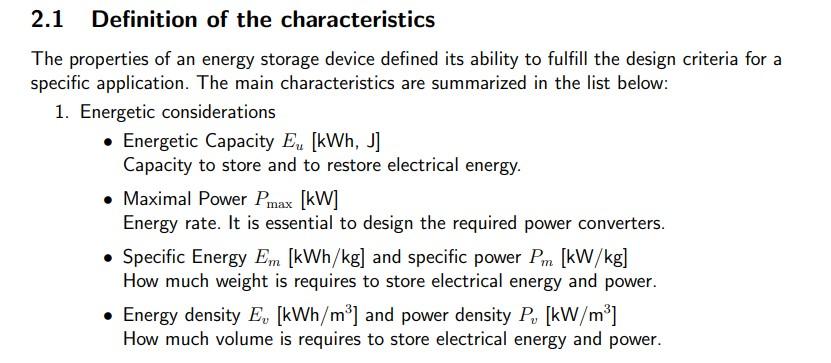 Solved 2.1 Definition of the characteristics The properties | Chegg.com