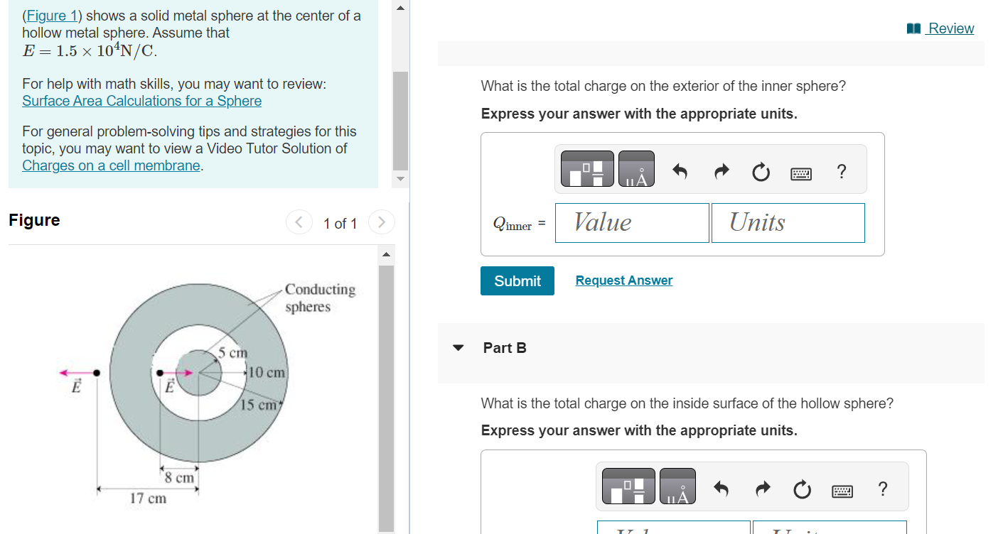Solved (Figure 1) shows a solid metal sphere at the center