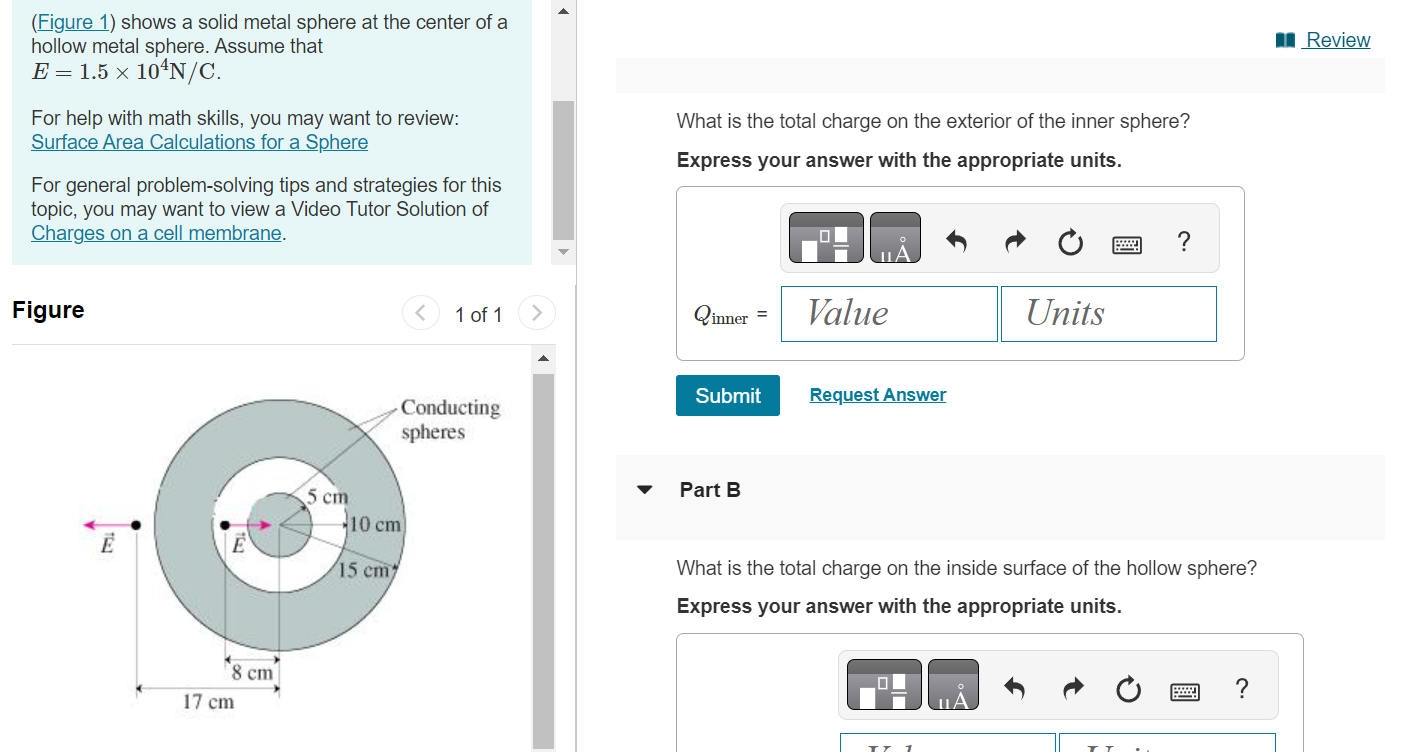 Solved (Figure 1) shows a solid metal sphere at the center | Chegg.com