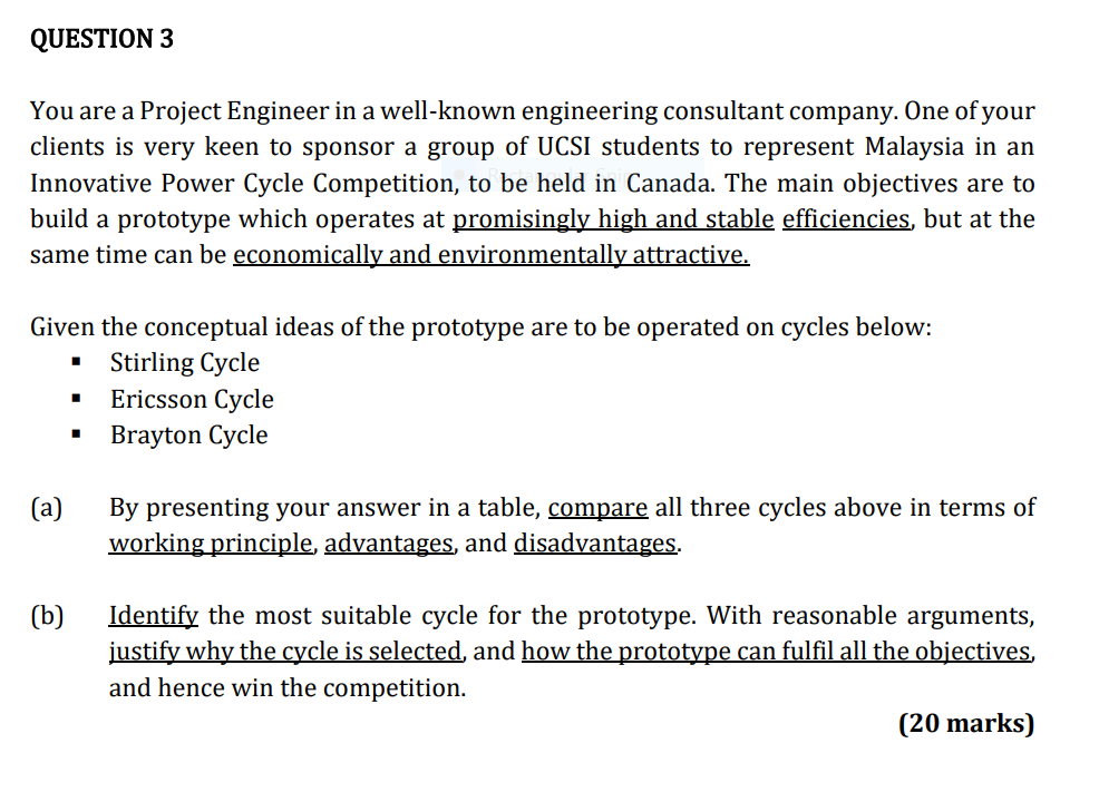 Solved QUESTION 3 You are a Project Engineer in a well-known | Chegg.com