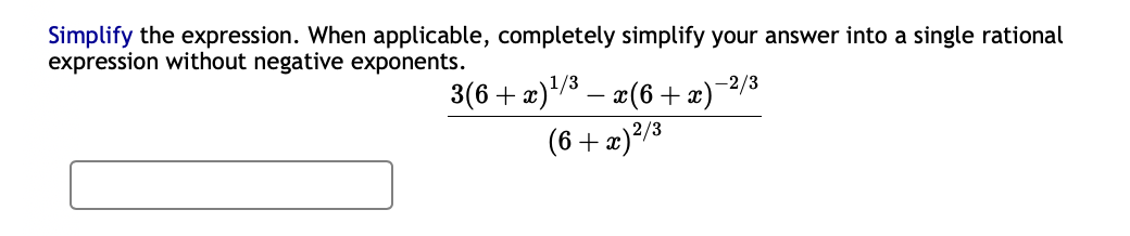 Solved Simplify the expression. When applicable, completely | Chegg.com