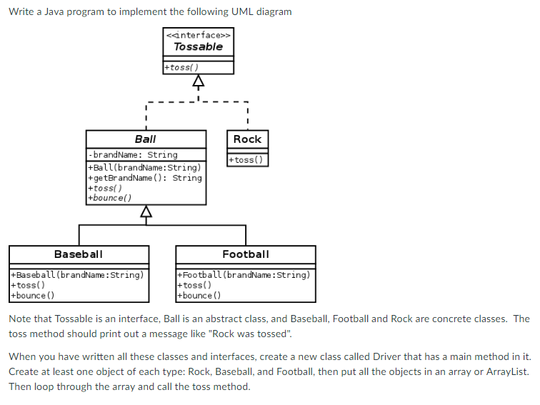 Write a Java program to implement the following UML | Chegg.com