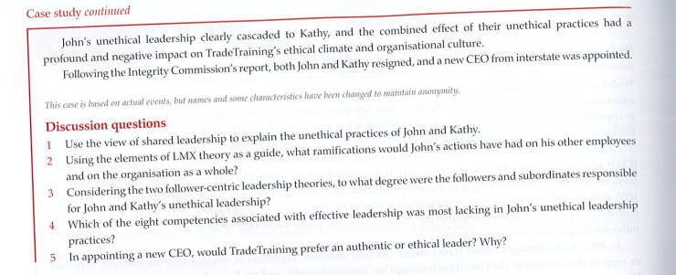 unethical leadership case study