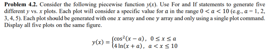Solved Problem 4.2. Consider the following piecewise | Chegg.com