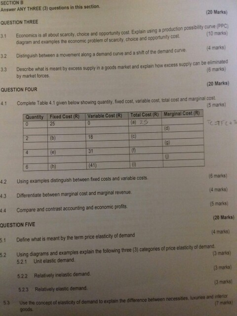 Solved Section B Answer Any Three 3 Questions In This