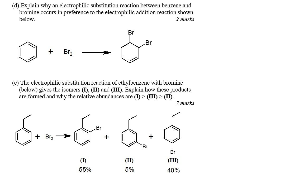Solved 4. The electrophilic substitution reaction of benzene