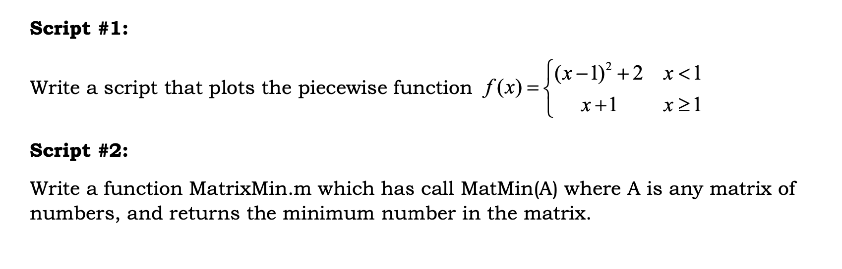 Solved Script #1: V 1)2 + 2 Write a script that plots the | Chegg.com