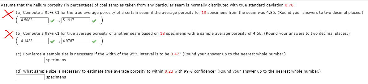 Solved Assume that the helium porosity (in percentage) of | Chegg.com