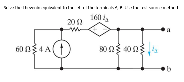 Solved Solve the Thevenin equivalent to the left of the | Chegg.com