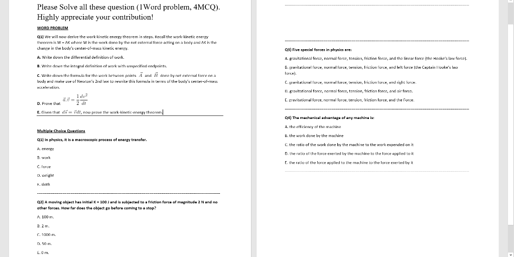 Solved Please Solve all these question (1 Word problem, | Chegg.com