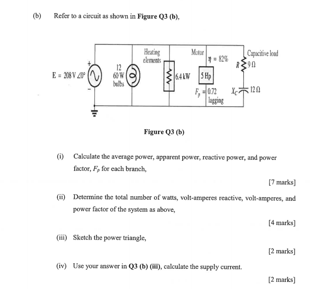 Solved (b) Refer to a circuit as shown in Figure Q3 (b), | Chegg.com