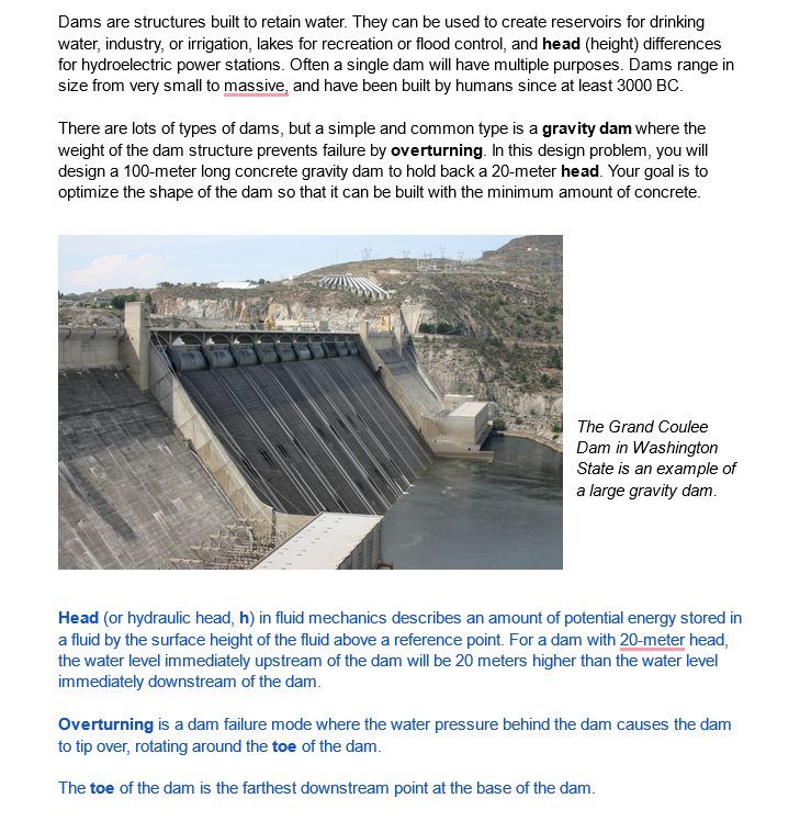 Solved Dams are structures built to retain water. They can