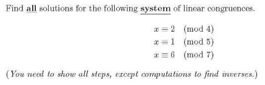 Solved Find all solutions for the following system of linear | Chegg.com