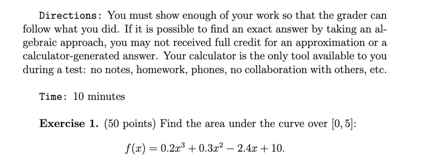 Solved Directions: You must show enough of your work so that | Chegg.com