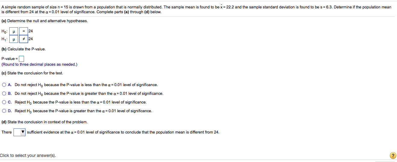 Solved A simple random sample of size n= 15 is drawn from a | Chegg.com
