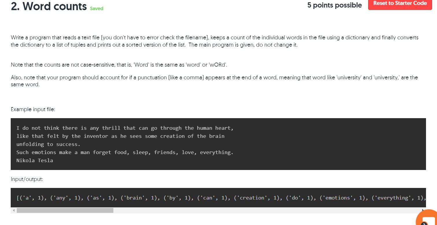 Solved (PART 1, 10 points) Dictionary programming: Open a