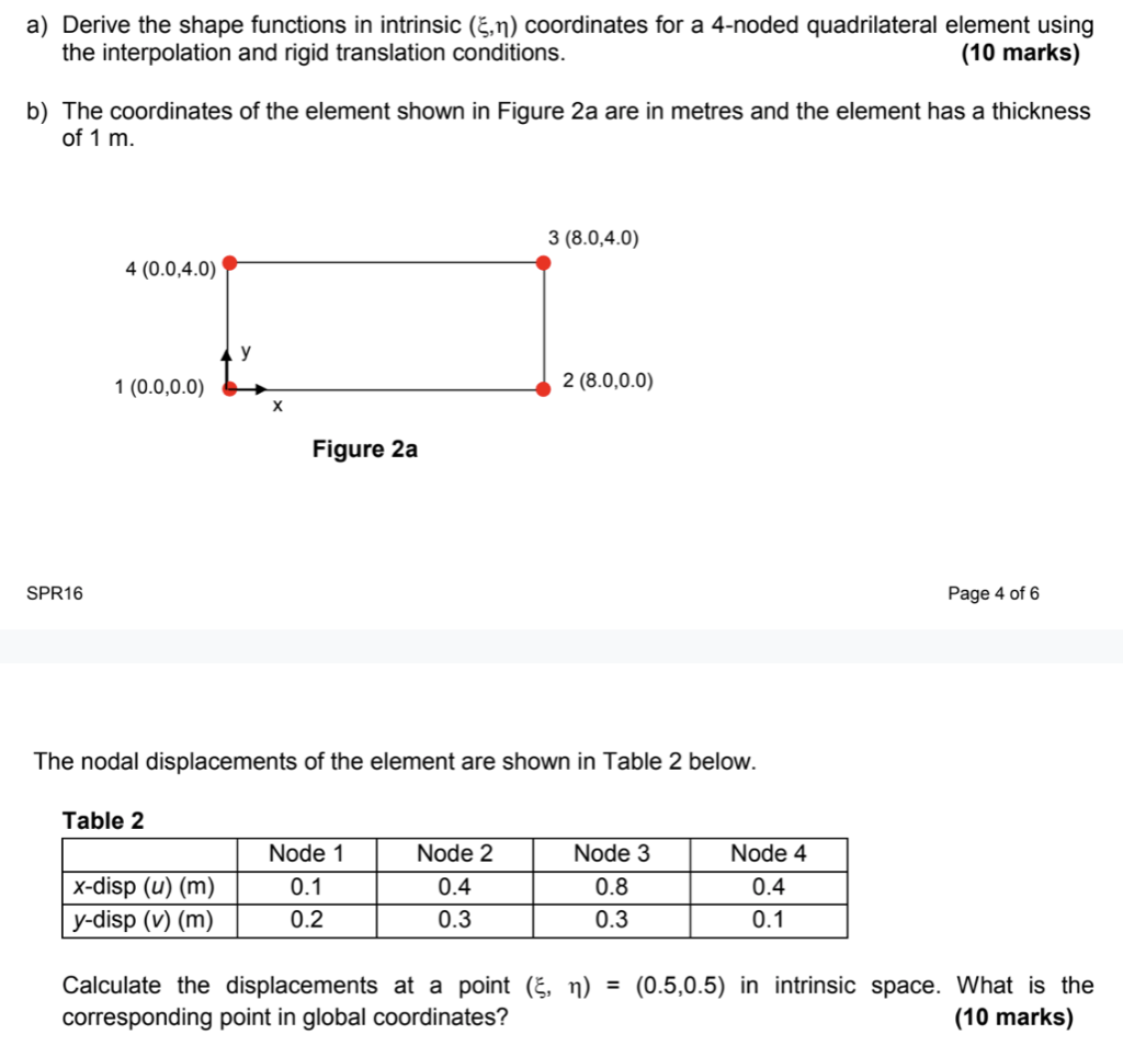a) Derive the shape functions in intrinsic (5,n) | Chegg.com