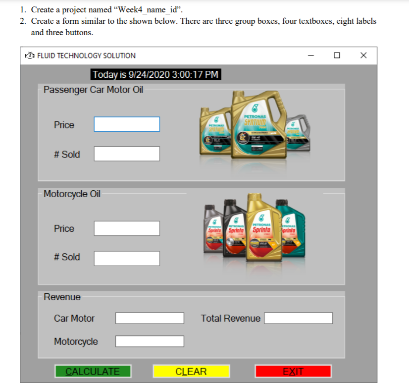Use visual studio, Template: 'windows forms app | Chegg.com