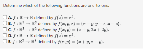 Solved Determine which of the following functions are | Chegg.com