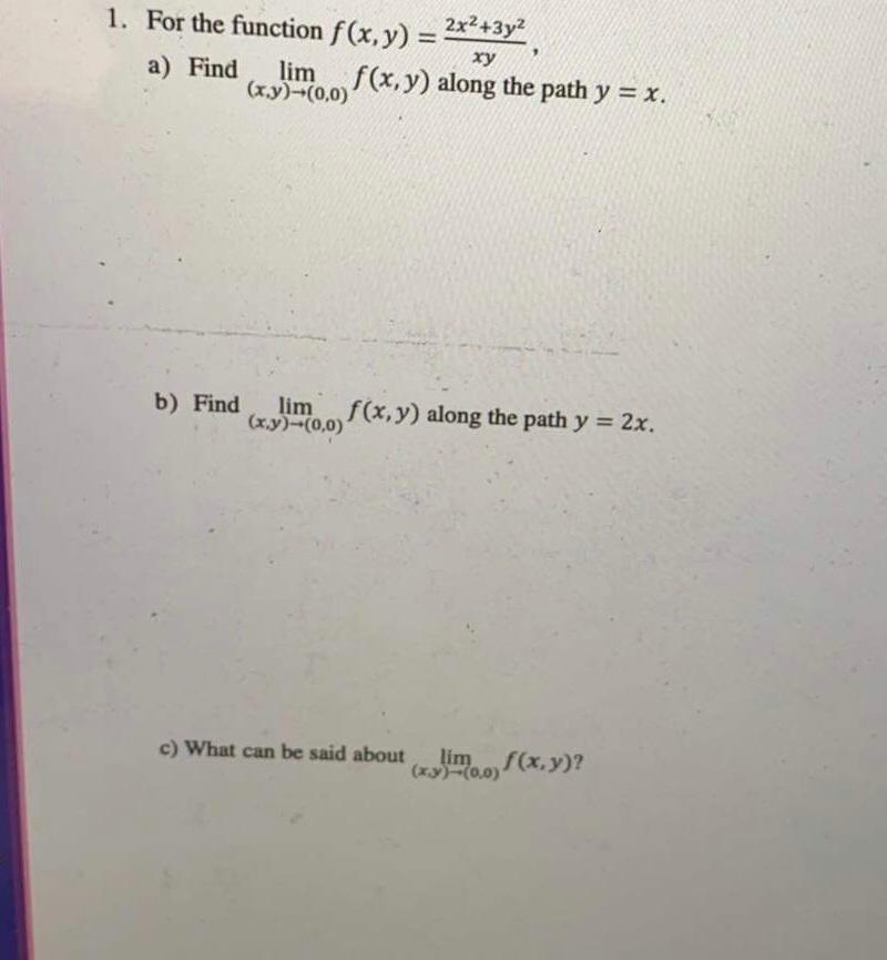 Solved 1 For The Function F X Y 2x2 3y2 X Yjmo O