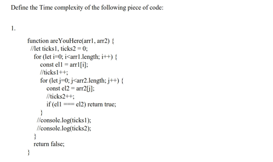 Solved Define the Time complexity of the following piece of | Chegg.com