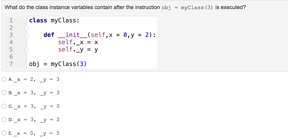 Solved What do the class instance variables contain after | Chegg.com