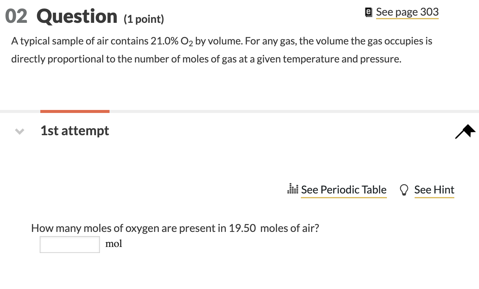 Solved 02 Question (1 point) e See page 303 A typical sample | Chegg.com