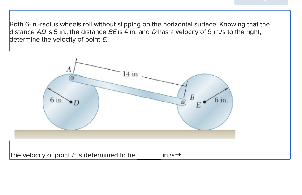 Solved Both 6-in.-radius wheels roll without slipping on the | Chegg.com