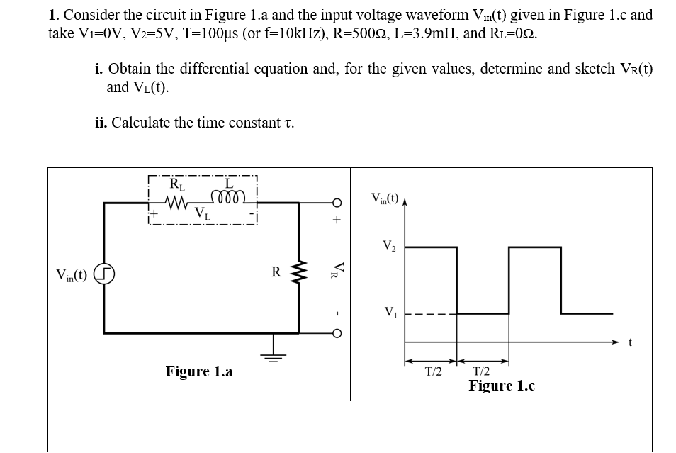 Solved 1. Consider the circuit in Figure 1.a and the input | Chegg.com