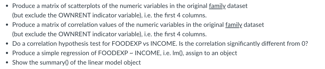 Solved - Produce a matrix of scatterplots of the numeric | Chegg.com
