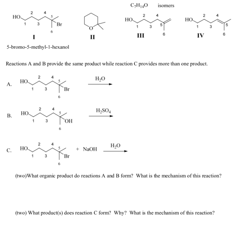 Solved C7H4 isomers 2 2 2 HO HO IV | Chegg.com