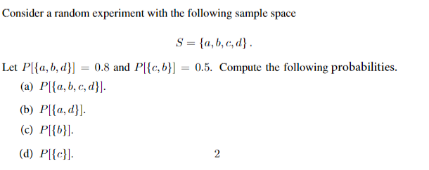 Solved Consider A Random Experiment With The Following | Chegg.com