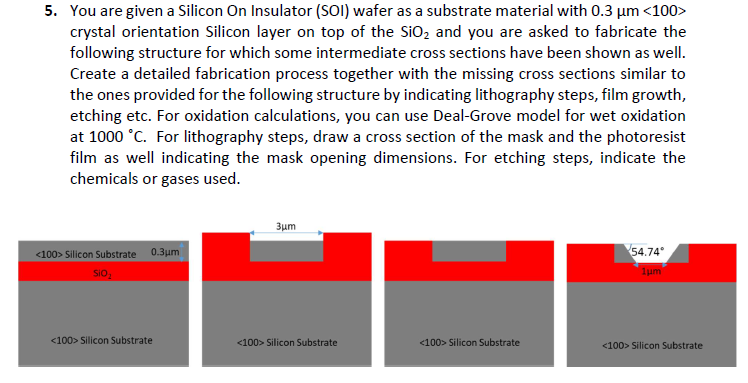 5. You are given a Silicon On Insulator (SOI) wafer | Chegg.com