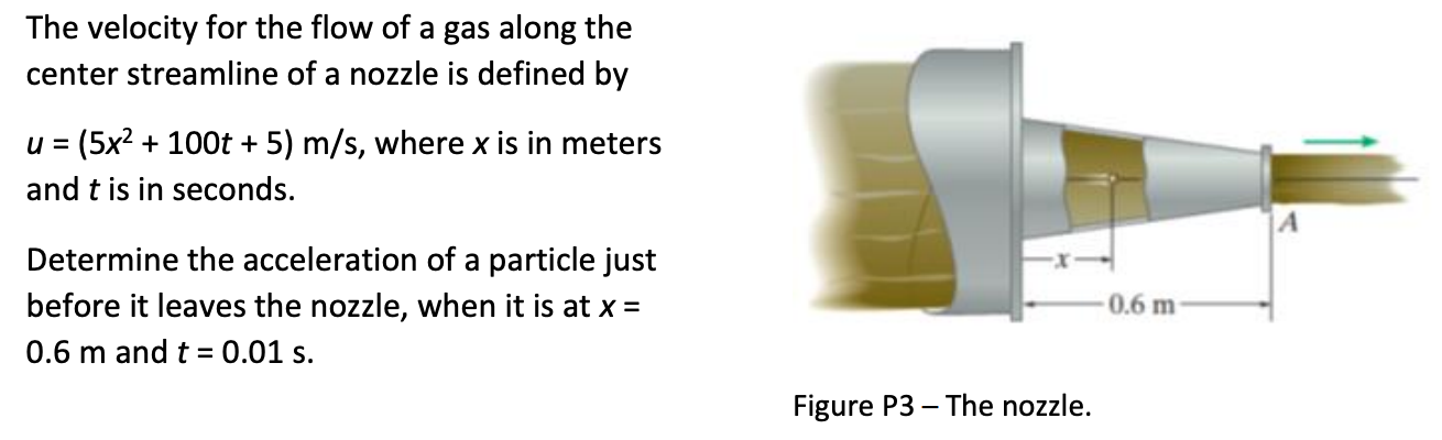 Solved The velocity for the flow of a gas along the center | Chegg.com