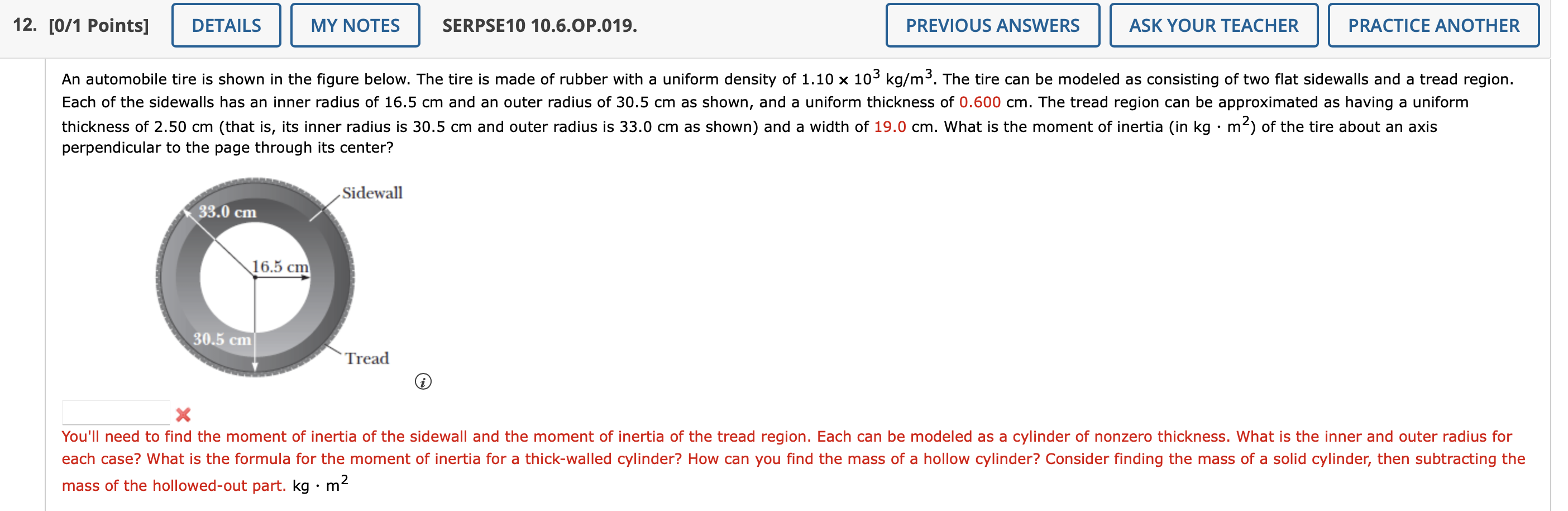 Solved An automobile tire is shown in the figure below. The | Chegg.com