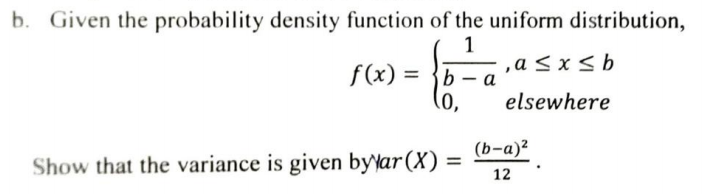 Solved B. Given The Probability Density Function Of The | Chegg.com