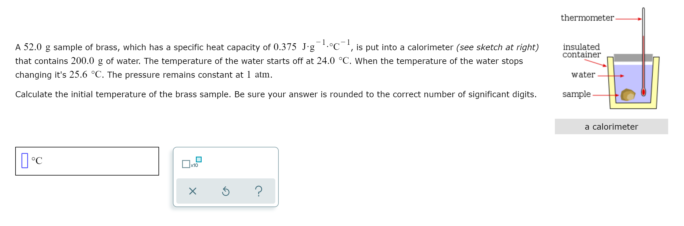 Solved A 52 0g Sample Of Brass Which Has A Specific Heat Chegg Com