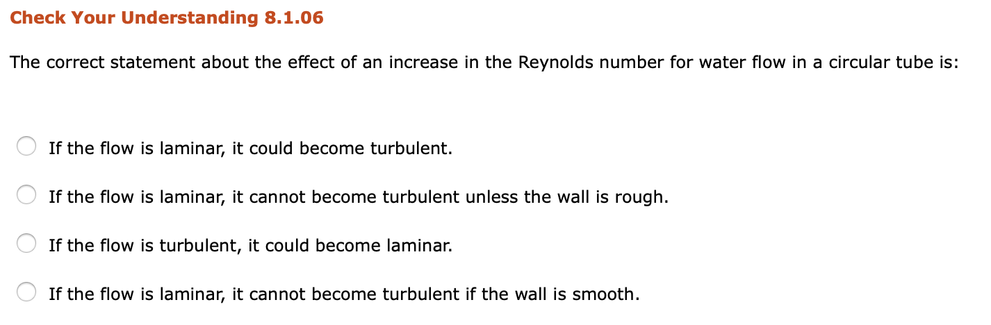 Solved The definitions for Reynolds number for flow in a | Chegg.com