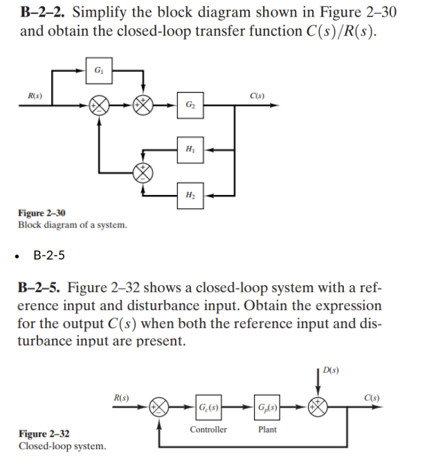 Solved B-2-2. Simplify the block diagram shown in Figure