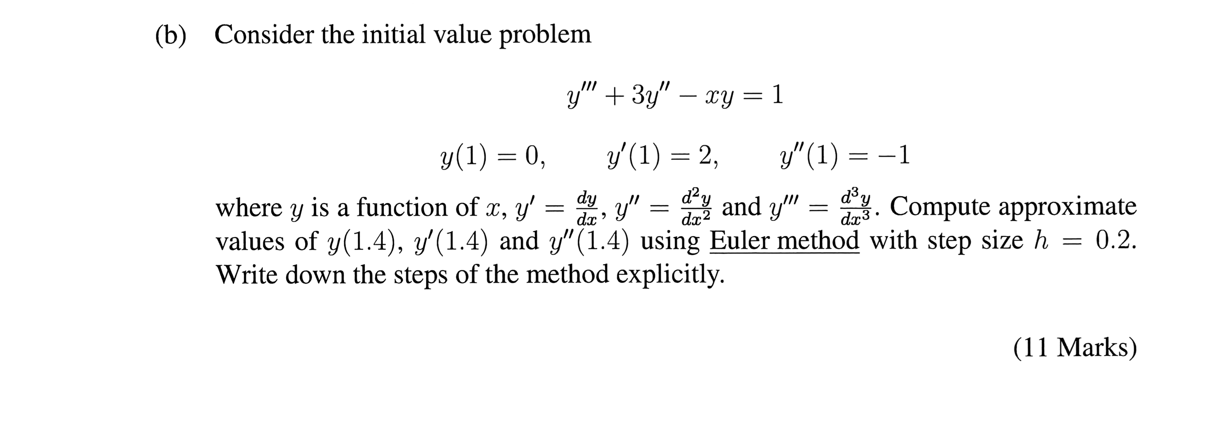 Solved (b) Consider The Initial Value Problem | Chegg.com