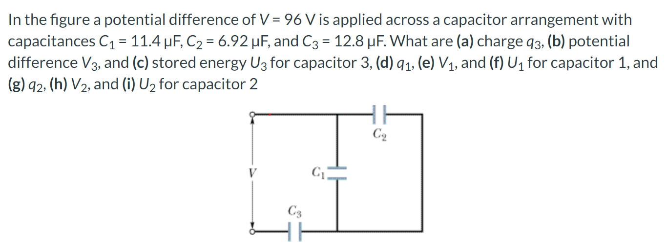 Solved In the figure a potential difference of V = 96 V is | Chegg.com