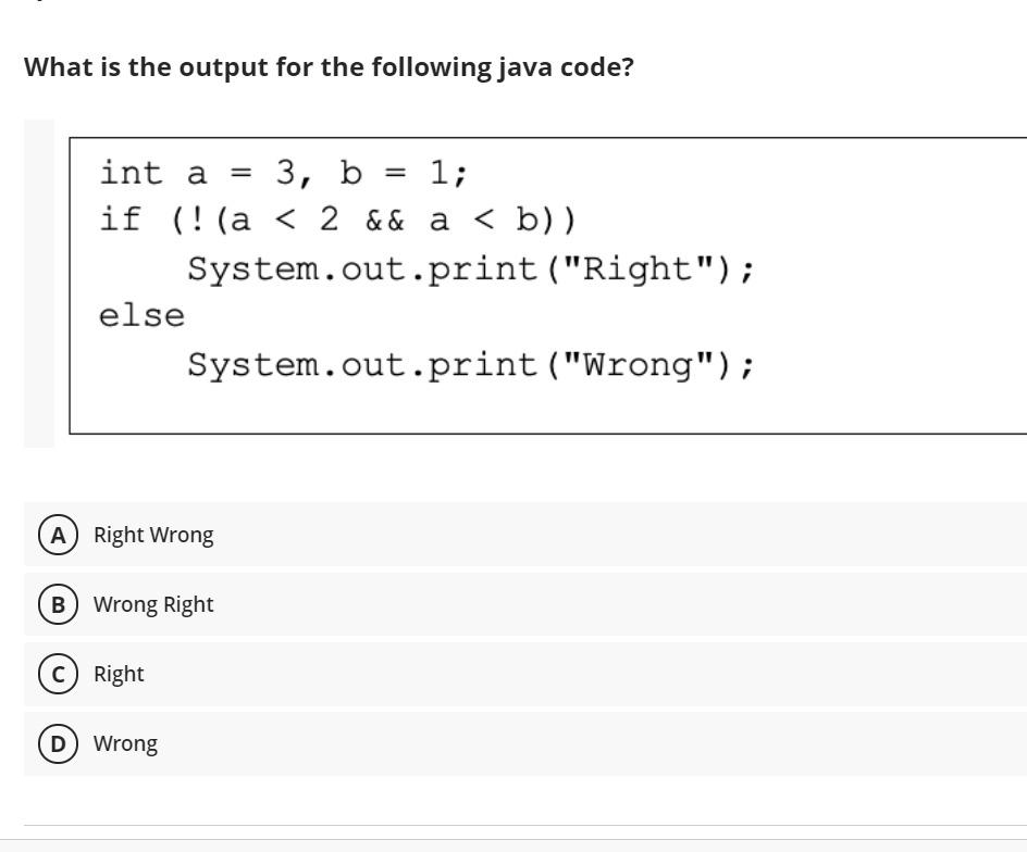 Solved What Is The Output For The Following Java Code? = == | Chegg.com