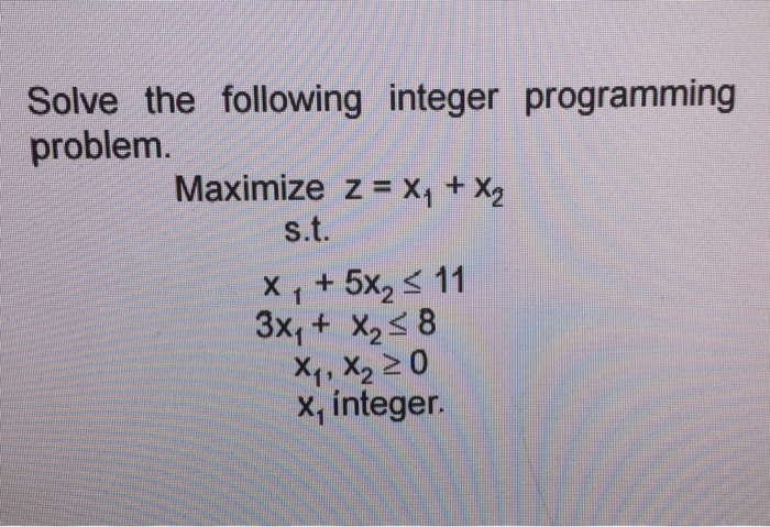 problem solving using integer
