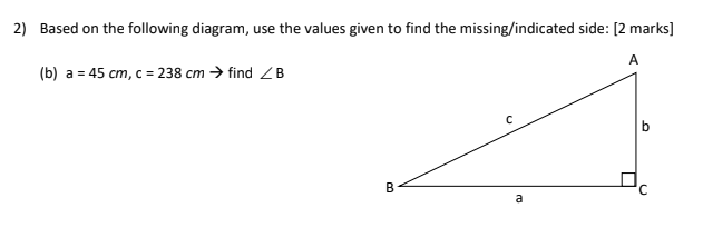 Solved 2) Based on the following diagram, use the values | Chegg.com