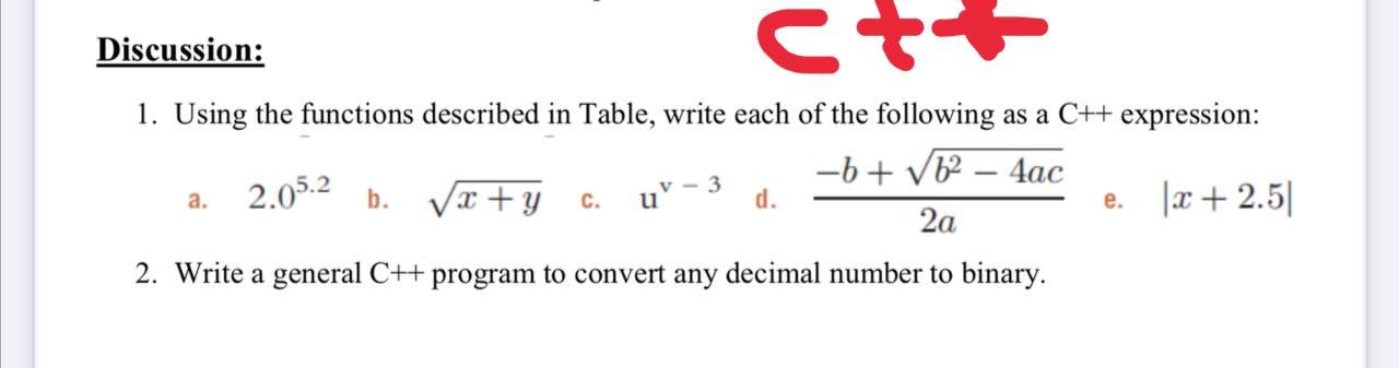 Solved Discussion: et 1. Using the functions described in | Chegg.com