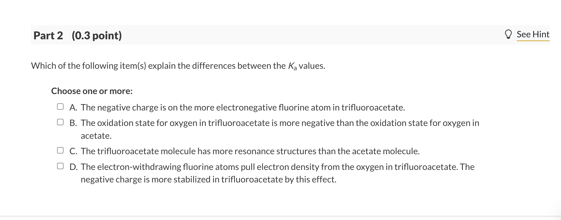 Solved Question (1 point) e See page 715 Acetic acid | Chegg.com