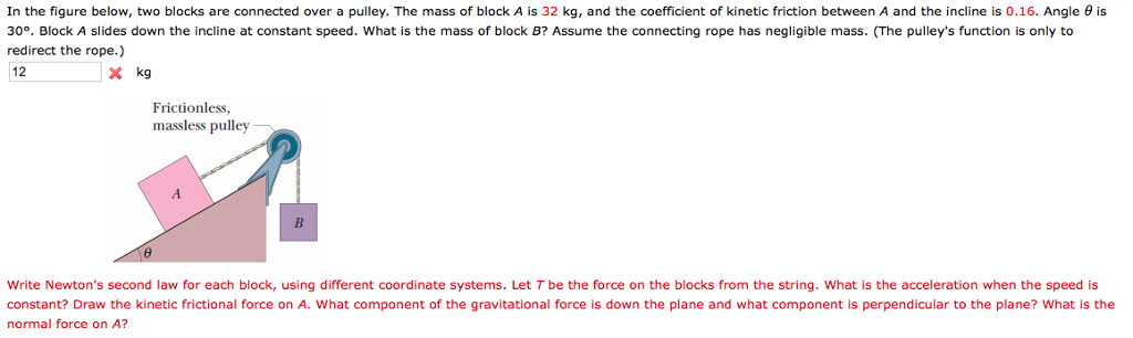 Solved In the figure below, two blocks are connected over a | Chegg.com