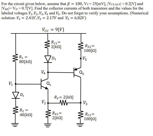 For The Circuit Given Below Assume That Ss 100 Chegg Com