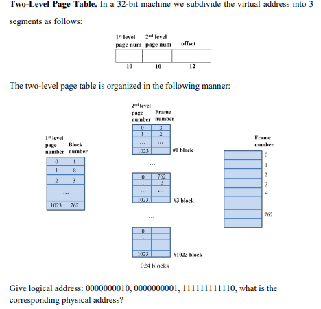 Solved Two-Level Page Table. In a 32-bit machine we | Chegg.com